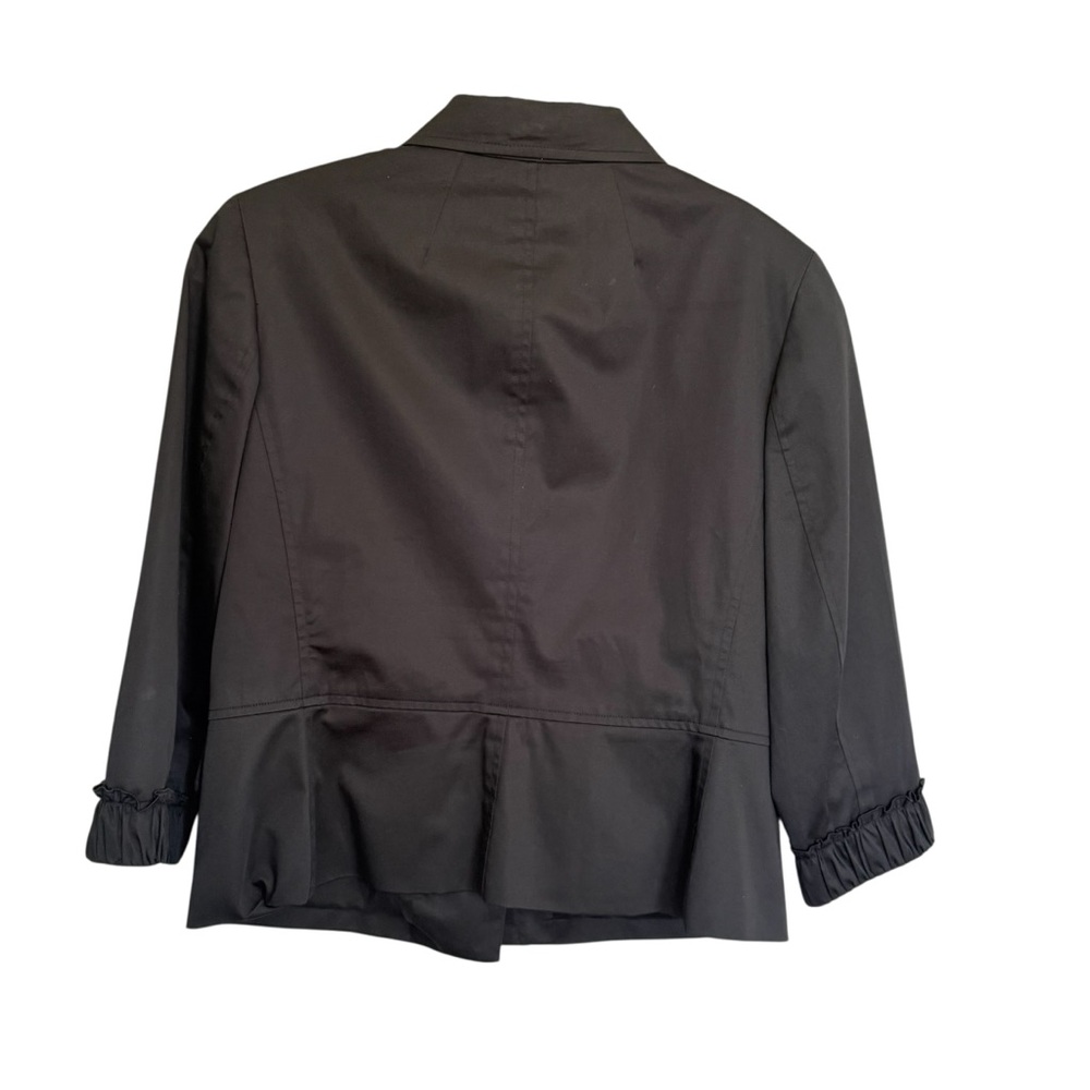 Talbots Black Ruffle Front Blazer 8P Career Wear Professional Jacket - Picture 2 of 13